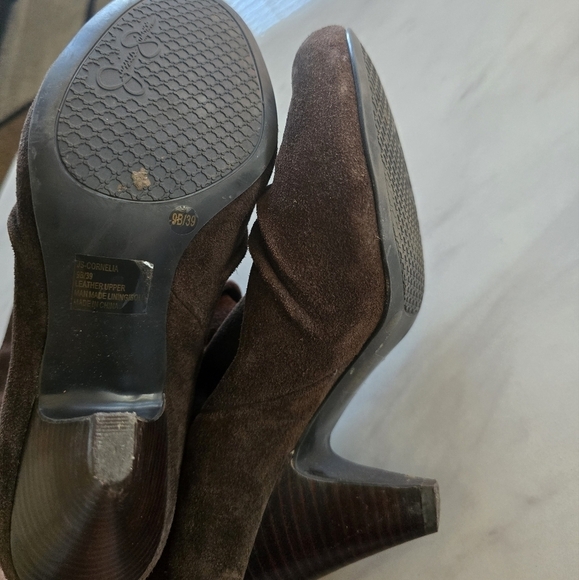 Jessica Simpson Boots Womens Sz 9B Brown Suede Mid Calf Heels Comfty - Picture 12 of 15